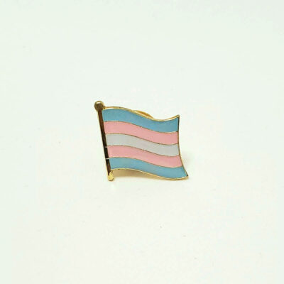 A metal and epoxy transgender flag pin.